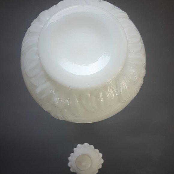 Milk Glass Victorian Decanter Apothecary Barber Bottle with Stopper Antique 11" - Picture 5 of 12